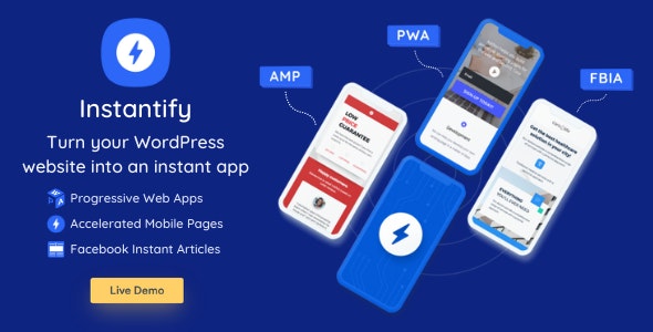 Instantify v7.6 – PWA e Google AMP e Facebook IA e Notificações de Push